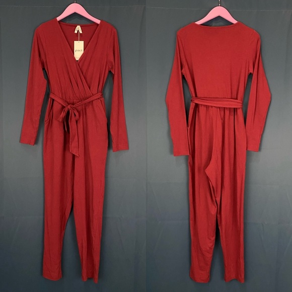 Pact Luxe Jersey Wrap Jumpsuit NWOT - Picture 3 of 3